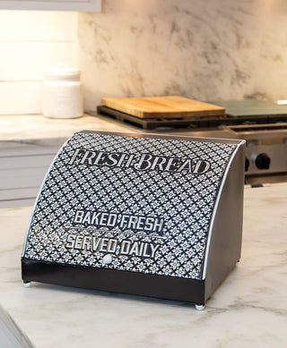 Embossed Bread Box Black