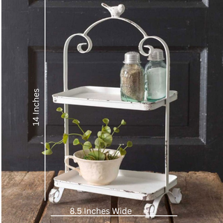 White Songbird Two-Tier Tray
