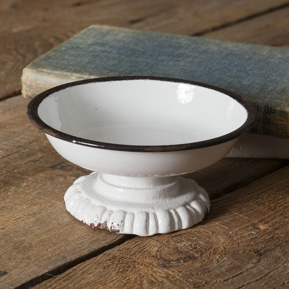 Black Trim Pedestal Dish - River Chic Designs