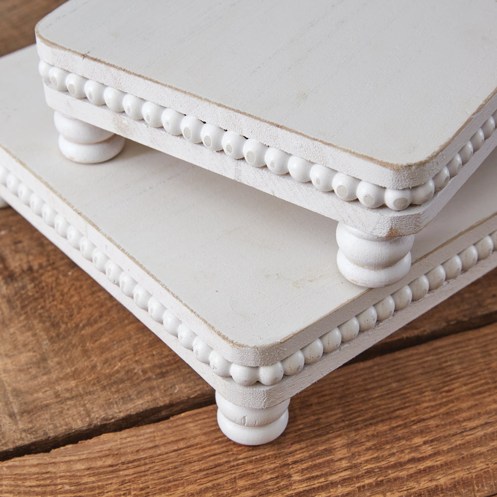 Set of Two Beaded Edge Risers