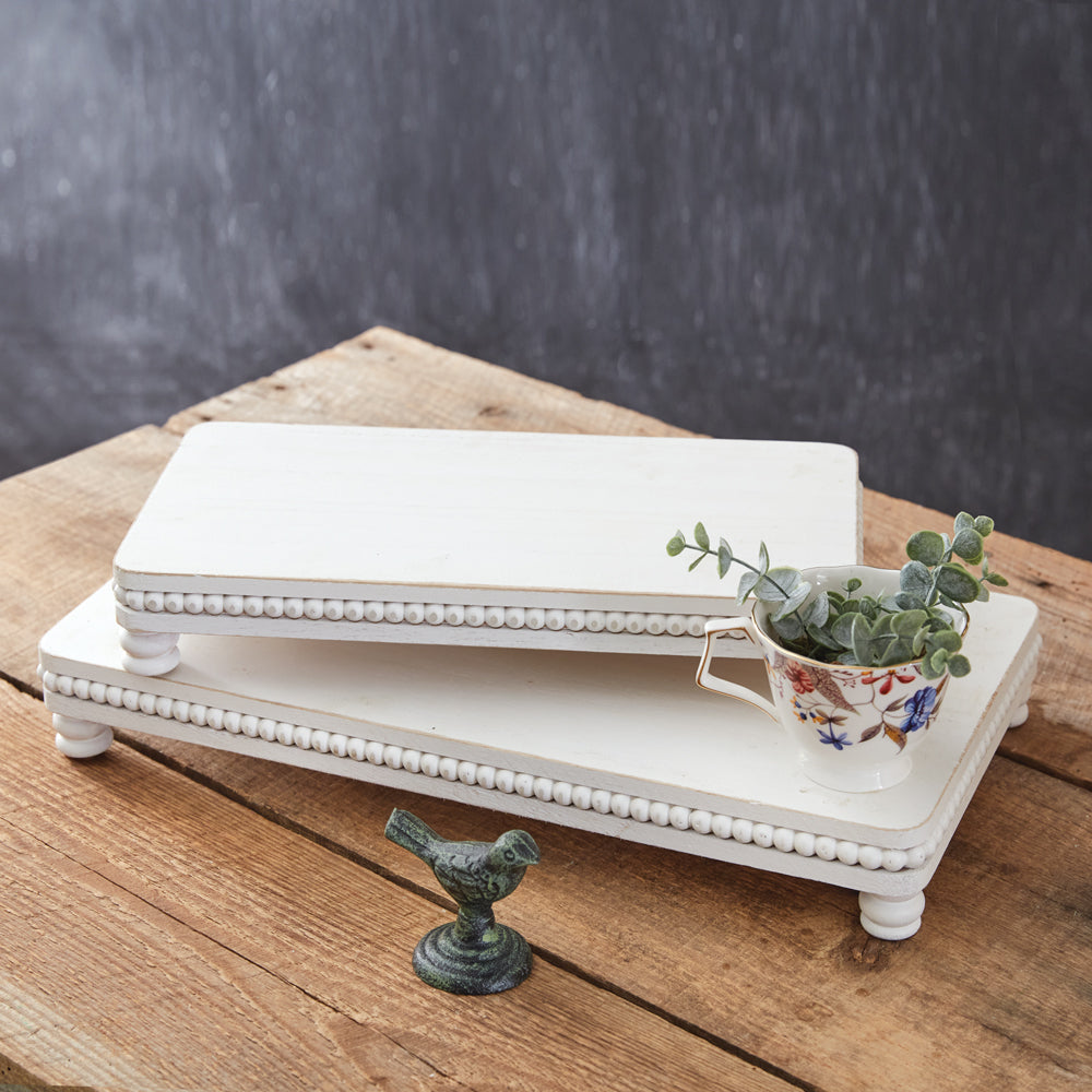 Set of Two Beaded Edge Risers