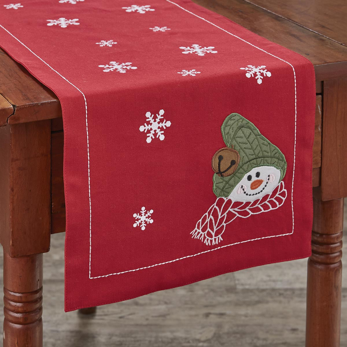 Farmhouse Snowman Table Runner 54" L