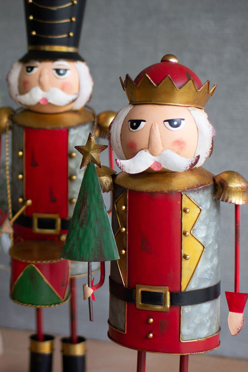 Set of 3 Large Painted Metal Nutcrackers