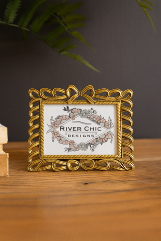 Metal Photo Frame with Bow Detail