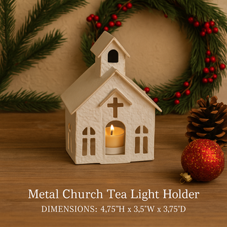 Metal Church Tea Light Holder
