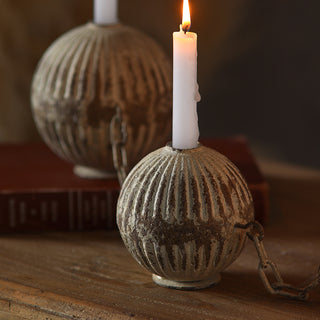 Rustic Sphere Candle Holder Set