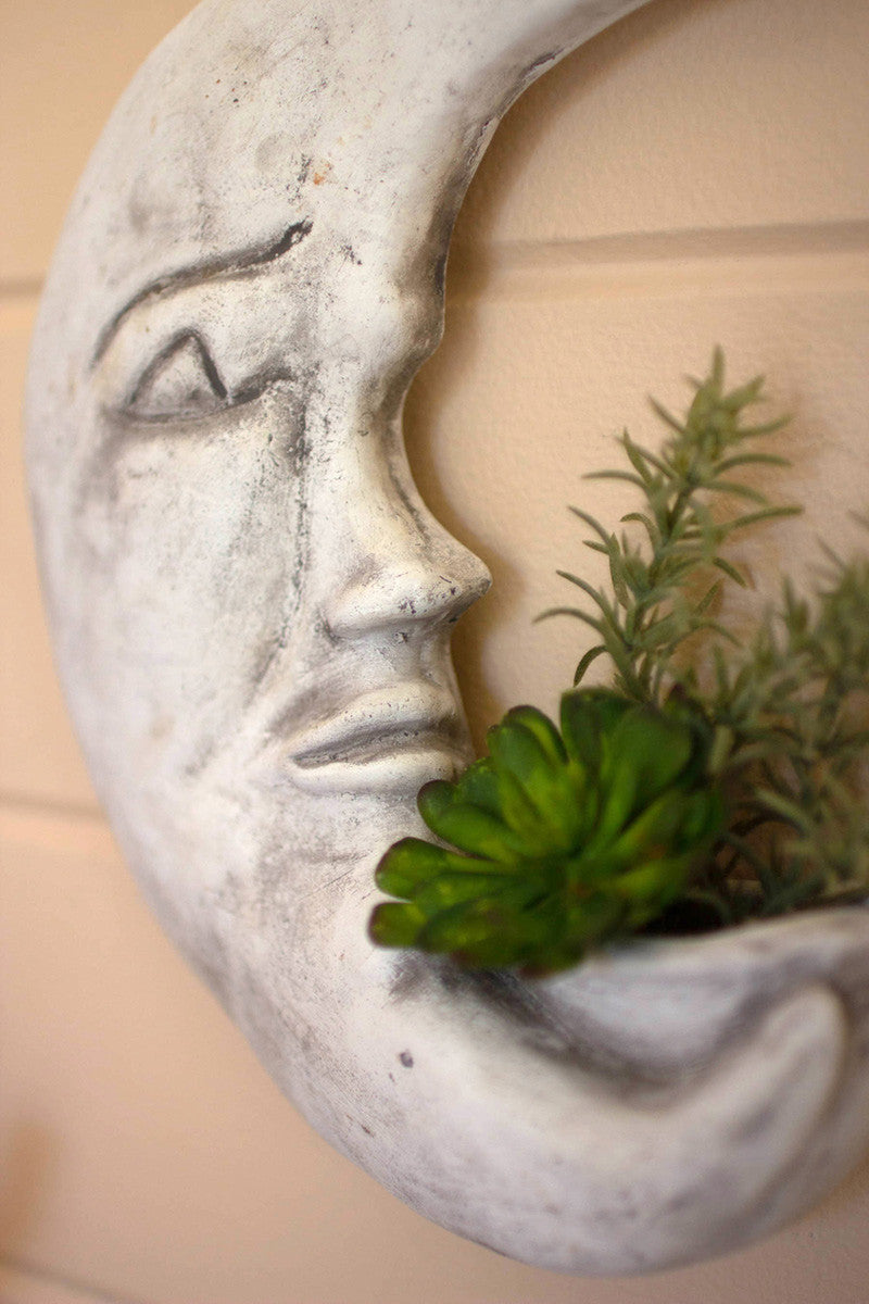 Clay Moon Wall Planter