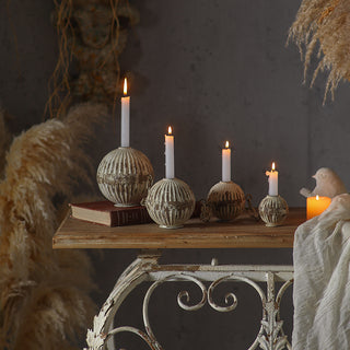 Rustic Sphere Candle Holder Set