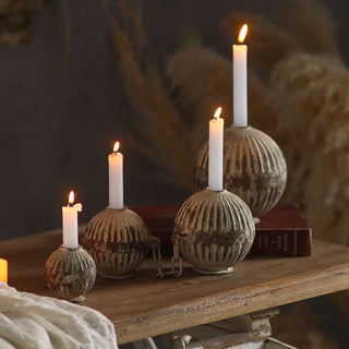 Rustic Sphere Candle Holder Set