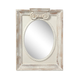 Decorative mirror with an ornate frame on a white background