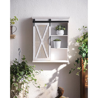 Sliding Barn Door Cabinet - White