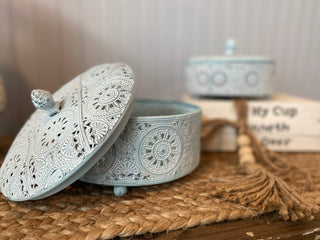 Set of two - Vintage Trinket Boxes - Sea Glass