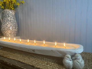 River Chic Candles - 9 Wick Dough Bowl Candle (Brown or White)