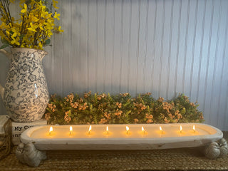 River Chic Candles - 9 Wick Dough Bowl Candle (Brown or White)