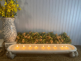 River Chic Candles - 9 Wick Dough Bowl Candle (Brown or White)