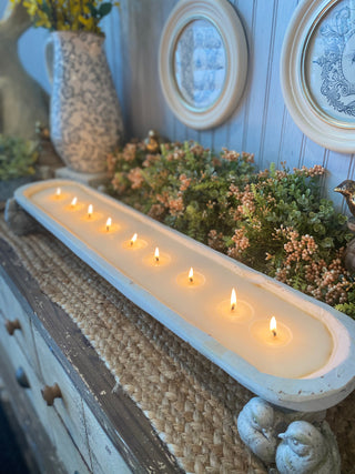 River Chic Candles - 9 Wick Dough Bowl Candle (Brown or White)