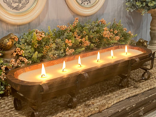 River Chic Candles - 6 Wick Dough Bowl Candle - Brown