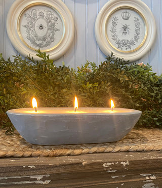 River Chic Candles - 3 Wick Indy Dough Bowl Candle - Coastal Blue