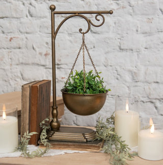 Gold Hanging Bowl on Stand