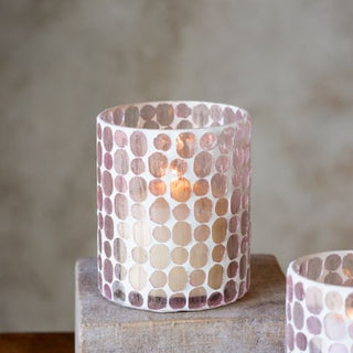 Light Pink Mosaic Glass Jar