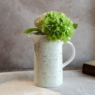 Green Floral Pitcher - 8.5 "