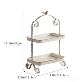 White Songbird Two-Tier Tray