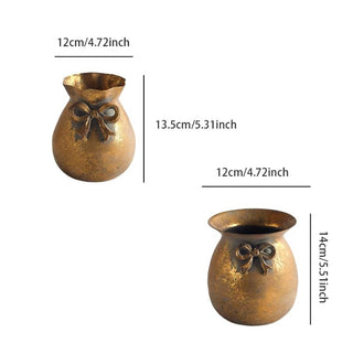 The Ribboned Gold Vase (Set of 2)