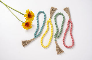 Colorful Wood Beaded Loop with Tassel - River Chic Designs