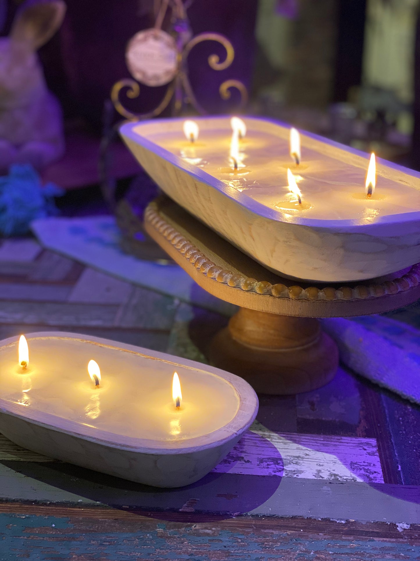 River Chic Candles - 6 Wick Indy Dough Bowl Candle - Whitewash - River Chic Designs