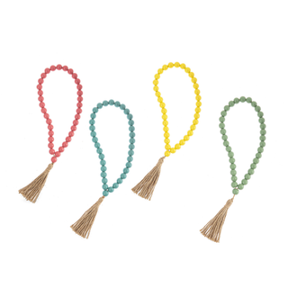 Colorful Wood Beaded Loop with Tassel - River Chic Designs