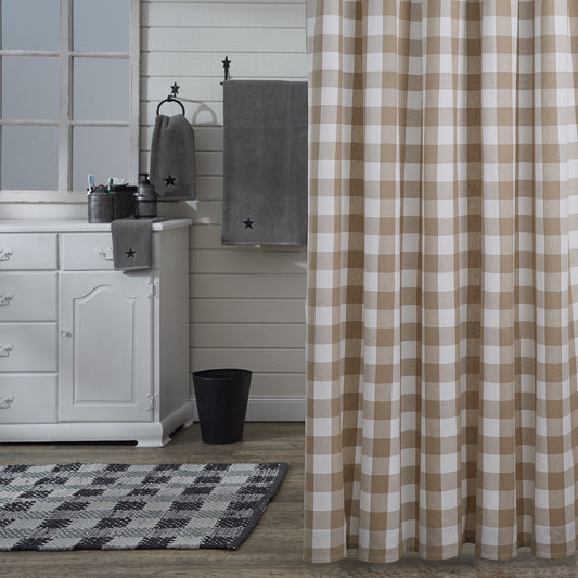 Wicklow Check Shower Curtain - Natural