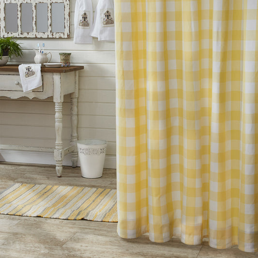 Wicklow Check Shower Curtain - Yellow