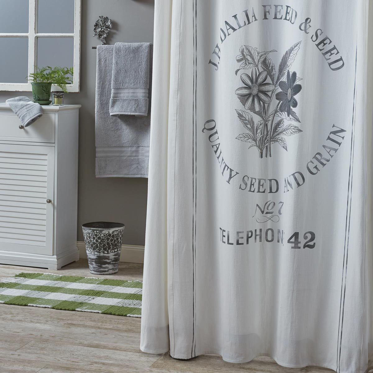Seed Sack Shower Curtain
