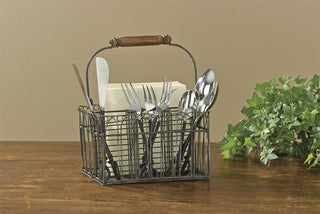 Vintage Wire Flatware Napkin Caddy