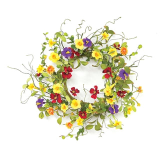 Summer Garden Trumpet Wreath 20''D