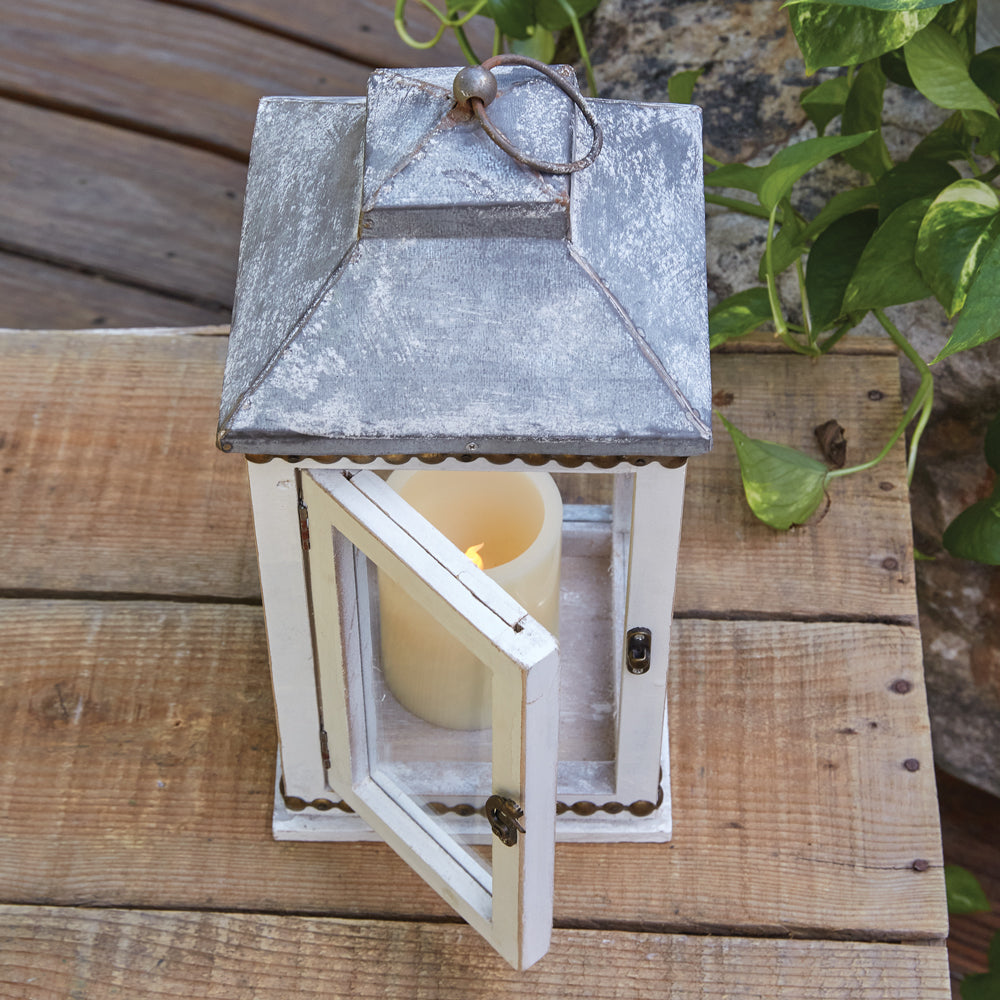 Cottage Wood and Metal Lantern