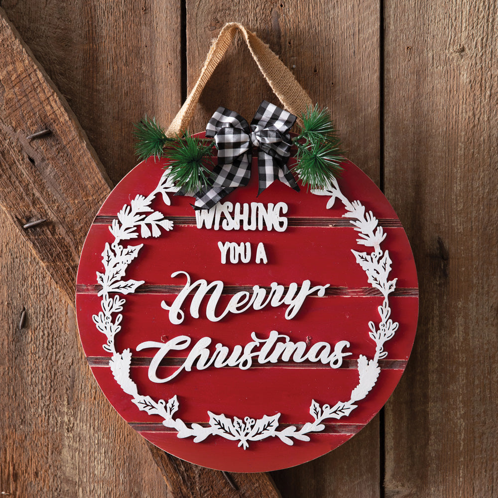 Wishing You A Merry Christmas Ornament Sign