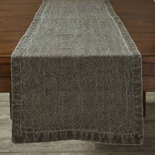 Washed Linen Solid Table Runner - Brown - 60" L