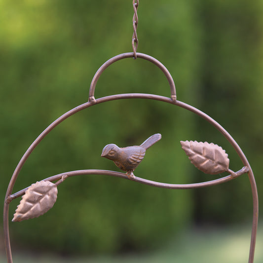 Decorative Bird and Branch Metal Hanging Planter