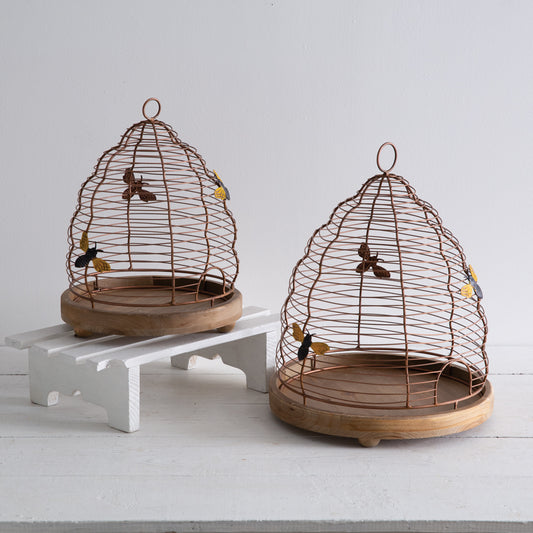 Set of Two Wire Beehive Cloches