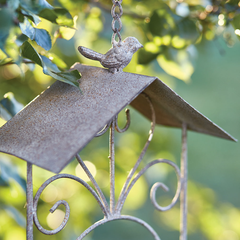 Stone Gardens Hanging Bird Feeder with Awning