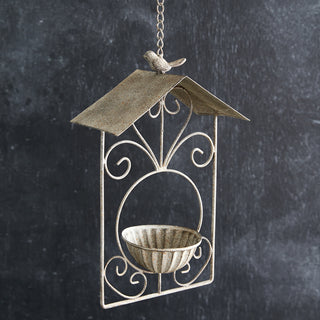 Stone Gardens Hanging Bird Feeder with Awning