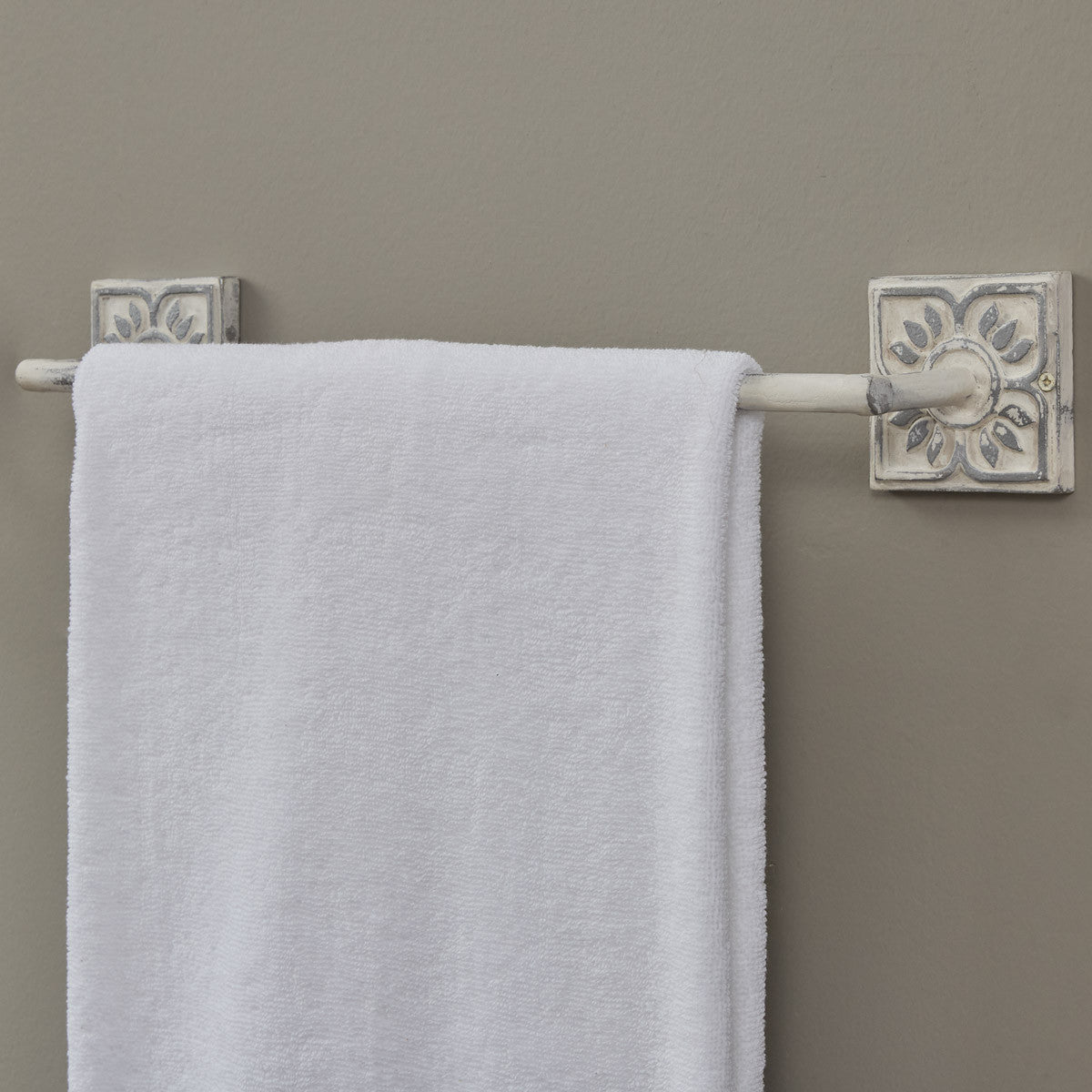 Distressed Tile Towel Bar 16"