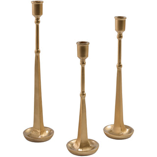 Golden Candlesticks Set of 3