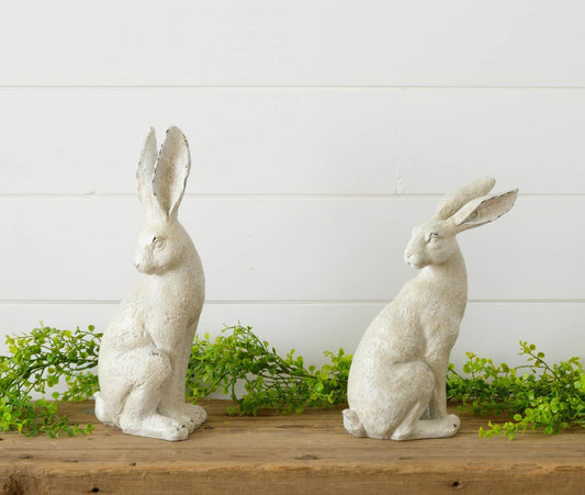 Distressed Rabbit Figurines