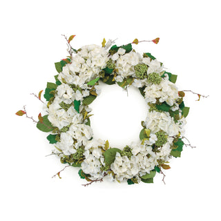 Hydrangea White Wreath - 32"