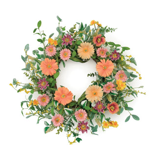 Mixed Gerbera Daisy Wreath - 24" D