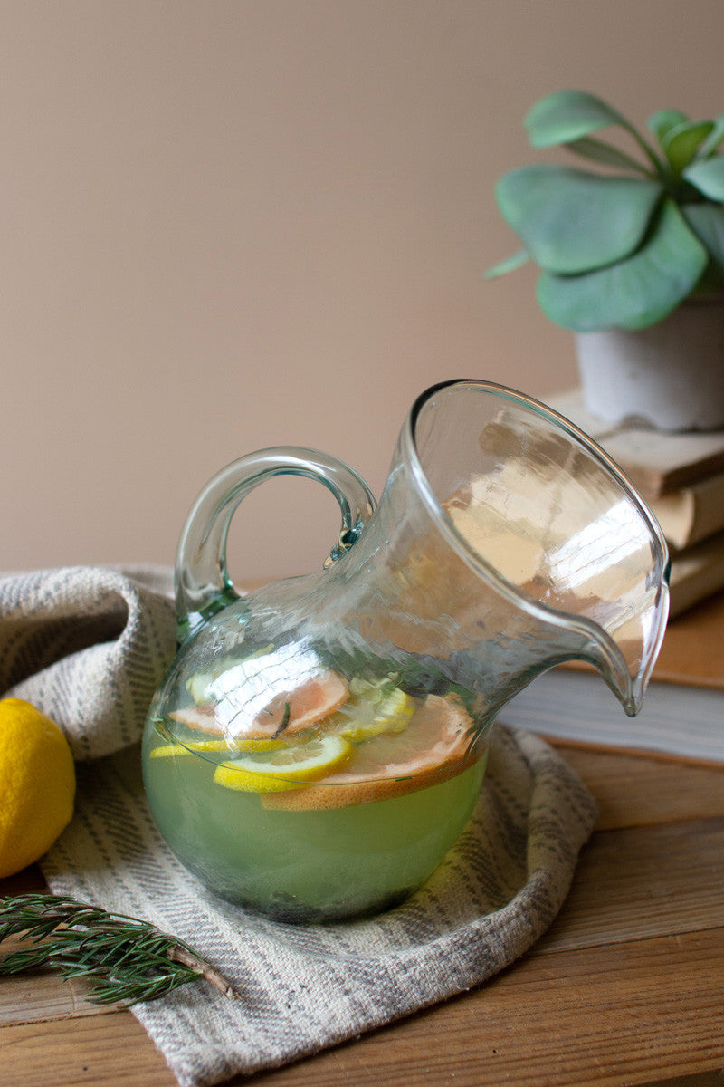Glass Tilted Pitcher – River Chic Designs