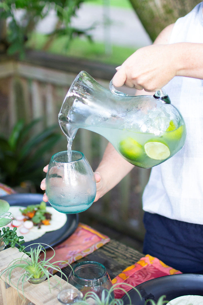Glass Tilted Pitcher