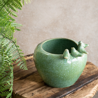 Perched Songbirds Planter - 7.5"